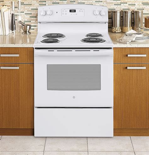 ge electric white stove